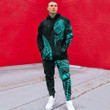 RugbyLife Clothing - Polynesian Tattoo Style Wolf - Cyan Version Hoodie and Joggers Pant A7 | RugbyLife