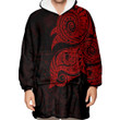 RugbyLife Clothing - Polynesian Tattoo Style Tatau - Red Version Snug Hoodie A7