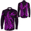 RugbyLife Clothing - New Zealand Aotearoa Maori Silver Fern New - Pink Version Long Sleeve Button Shirt A7 | RugbyLife