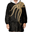 RugbyLife Clothing - Polynesian Tattoo Style Octopus Tattoo - Gold Version Snug Hoodie A7