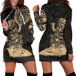 RugbyLife Clothing - Polynesian Tattoo Style Tiki Surfing - Gold Version Hoodie Dress A7 | RugbyLife