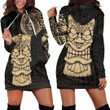 RugbyLife Clothing - Polynesian Tattoo Style Tiki - Gold Version Hoodie Dress A7 | RugbyLife