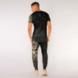 RugbyLife Clothing - Polynesian Tattoo Style Mask Native - Gold Version T-Shirt and Jogger Pants A7