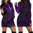 RugbyLife Clothing - Polynesian Tattoo Style Snake - Purple Version Hoodie Dress A7 | RugbyLife