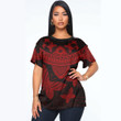 RugbyLife Clothing - Polynesian Tattoo Style Butterfly - Red Version T-Shirt A7