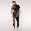 RugbyLife Clothing - Polynesian Tattoo Style Wolf - Gold Version T-Shirt and Jogger Pants A7
