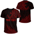 RugbyLife Clothing - (Custom) Polynesian Tattoo Style Surfing - Red Version T-Shirt A7 | RugbyLife