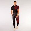 RugbyLife Clothing - Polynesian Tattoo Style Tattoo - Red Version T-Shirt and Jogger Pants A7 | RugbyLife
