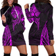 RugbyLife Clothing - Polynesian Tattoo Style Wolf - Pink Version Hoodie Dress A7 | RugbyLife