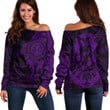 RugbyLife Clothing - Polynesian Tattoo Style Maori - Special Tattoo - Purple Version Off Shoulder Sweater A7 | RugbyLife
