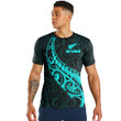RugbyLife Clothing - New Zealand Aotearoa Maori Fern - Cyan Version T-Shirt A7