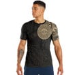 RugbyLife Clothing - Polynesian Sun Mask Tattoo Style - Gold Version T-Shirt A7