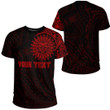 RugbyLife Clothing - (Custom) Polynesian Sun Tattoo Style - Red Version T-Shirt A7 | RugbyLife