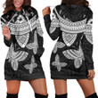 RugbyLife Clothing - Polynesian Tattoo Style Butterfly Hoodie Dress A7 | RugbyLife