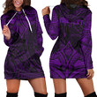 RugbyLife Clothing - (Custom) Polynesian Tattoo Style Flower - Purple Version Hoodie Dress A7 | RugbyLife
