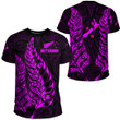 RugbyLife Clothing - New Zealand Aotearoa Maori Silver Fern New - Pink Version T-Shirt A7 | RugbyLife
