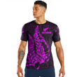 RugbyLife Clothing - New Zealand Aotearoa Maori Silver Fern New - Pink Version T-Shirt A7