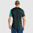 RugbyLife Clothing - Polynesian Tattoo Style Turtle - Cyan Version T-Shirt A7