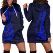 RugbyLife Clothing - New Zealand Aotearoa Maori Silver Fern - Blue Version Hoodie Dress A7 | RugbyLife