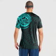RugbyLife Clothing - Special Polynesian Tattoo Style - Cyan Version T-Shirt A7