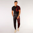 RugbyLife Clothing - Polynesian Tattoo Style Hook - Red Version T-Shirt and Jogger Pants A7 | RugbyLife