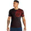 RugbyLife Clothing - Polynesian Tattoo Style Tattoo - Red Version T-Shirt A7