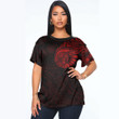 RugbyLife Clothing - Polynesian Tattoo Style Tattoo - Red Version T-Shirt A7