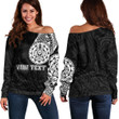 RugbyLife Clothing - (Custom) Polynesian Tattoo Style Turtle Off Shoulder Sweater A7 | RugbyLife