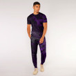RugbyLife Clothing - Polynesian Tattoo Style Crow - Purple Version T-Shirt and Jogger Pants A7 | RugbyLife