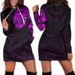 RugbyLife Clothing - Polynesian Tattoo Style Tattoo - Pink Version Hoodie Dress A7 | RugbyLife