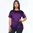 RugbyLife Clothing - Polynesian Tattoo Style Butterfly - Purple Version T-Shirt A7