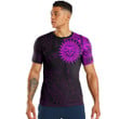 RugbyLife Clothing - Polynesian Sun Tattoo Style - Pink Version T-Shirt A7