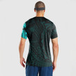 RugbyLife Clothing - Polynesian Tattoo Style Snake - Cyan Version T-Shirt A7