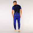 RugbyLife Clothing - Polynesian Tattoo Style Flower - Blue Version T-Shirt and Jogger Pants A7