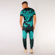 RugbyLife Clothing - Polynesian Tattoo Style Butterfly - Cyan Version T-Shirt and Jogger Pants A7