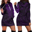 RugbyLife Clothing - Polynesian Tattoo Style Mask Native - Purple Version Hoodie Dress A7 | RugbyLife