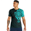 RugbyLife Clothing - Polynesian Tattoo Style Maori - Special Tattoo - Cyan Version T-Shirt A7