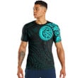 RugbyLife Clothing - Polynesian Tattoo Style Tattoo - Cyan Version T-Shirt A7