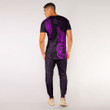 RugbyLife Clothing - Polynesian Tattoo Style Maori Silver Fern - Pink Version T-Shirt and Jogger Pants A7