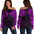 RugbyLife Clothing - Polynesian Tattoo Style - Pink Version Off Shoulder Sweater A7 | RugbyLife
