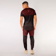 RugbyLife Clothing - Polynesian Tattoo Style - Red Version T-Shirt and Jogger Pants A7