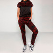 RugbyLife Clothing - Polynesian Tattoo Style - Red Version T-Shirt and Jogger Pants A7