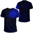 RugbyLife Clothing - Polynesian Sun Tattoo Style - Blue Version T-Shirt A7 | RugbyLife
