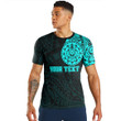 RugbyLife Clothing - (Custom) Polynesian Tattoo Style Turtle - Cyan Version T-Shirt A7