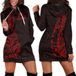 RugbyLife Clothing - New Zealand Aotearoa Maori Silver Fern - Red Version Hoodie Dress A7 | RugbyLife