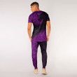 RugbyLife Clothing - Polynesian Tattoo Style Surfing - Pink Version T-Shirt and Jogger Pants A7