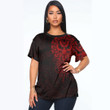 RugbyLife Clothing - Polynesian Tattoo Style Mask Native - Red Version T-Shirt A7