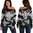 RugbyLife Clothing - Polynesian Tattoo Style Butterfly Off Shoulder Sweater A7 | RugbyLife