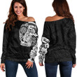 RugbyLife Clothing - Kite Surfer Maori Tattoo With Sun And Waves Off Shoulder Sweater A7 | RugbyLife