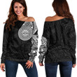 RugbyLife Clothing - Polynesian Sun Mask Tattoo Style Off Shoulder Sweater A7 | RugbyLife
